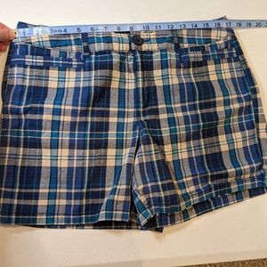 Navy plaid shorts Size 12
